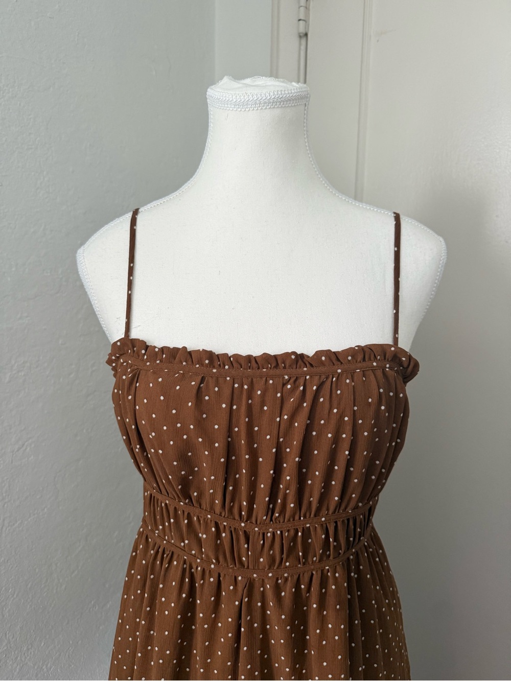 Madewell Brown Polka Dot Tiered Maxi Dress - Picture 5 of 7